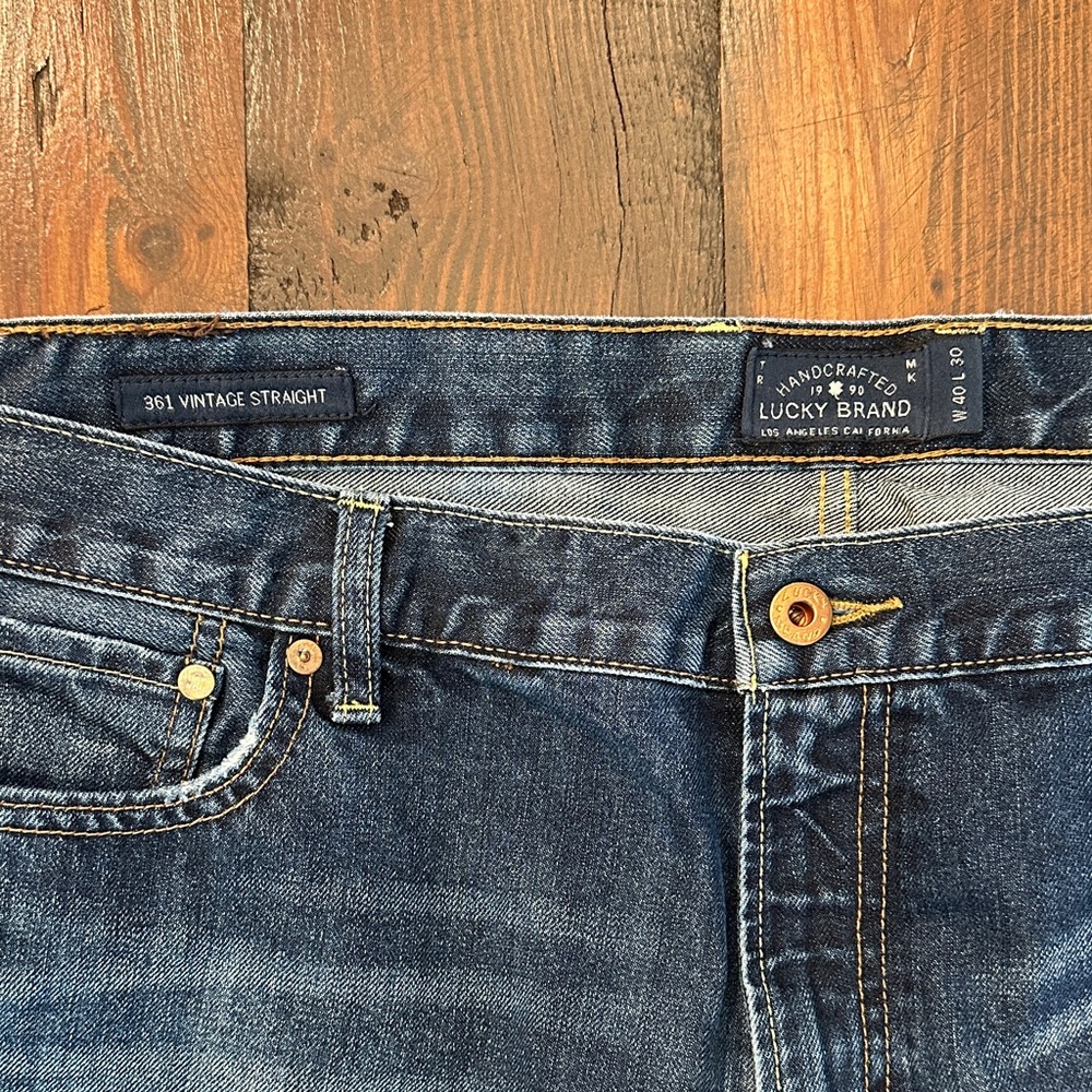 Lucky Brand Men's, 361 Vintage Straight, Dark Blue, Jeans 40x30